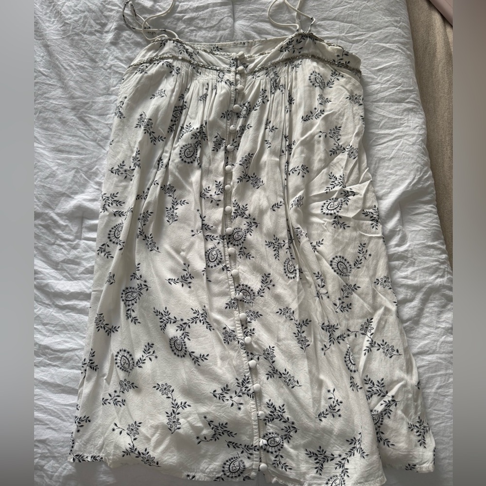 Abercrombie & Fitch White and Navy Floral Mini Dress
